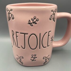 Rae Dunn REJOICE Mug With Floral Design NEW